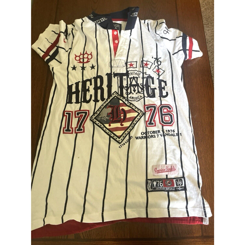 The Heritage By America Men's Shirt L Polo Shirt American Vandals 1776 Warriors